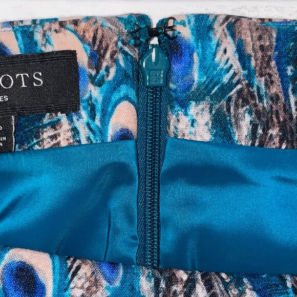 Talbots Petites Peacock Feather Print Skirt 10P - Picture 5 of 11